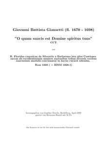Partition complète, O quam suavis est Domine spiritus tuus, Giansetti, Giovanni Battista