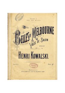 Partition complète, pour Belles of Melbourne, Valse de Salon, Kowalski, Henri