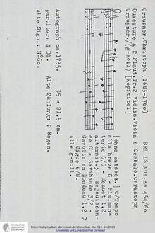 Partition complète, Ouverture en G minor, GWV 470, G minor, Graupner, Christoph