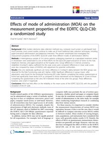 Effects of mode of administration (MOA) on the measurement properties of the EORTC QLQ-C30: a randomized study