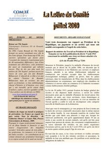 La lettre du Comité d histoire - juillet 2009 - lettre  0709corrigée