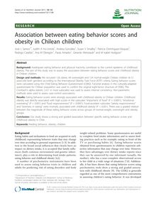 Association between eating behavior scores and obesity in Chilean children