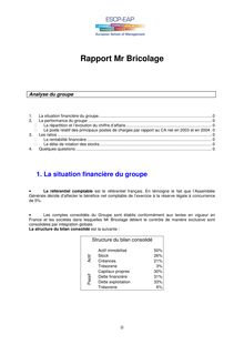 Comptabilite rapport analyse financiere mr bricolage b