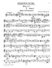 Partition cor, Serenade, Sekles, Bernhard