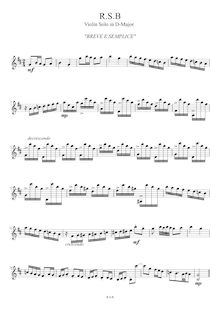 Partition , Breve e semplice, pièces pour violon, Various, RSB
