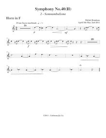 Partition cor, Symphony No.40, Rondeau, Michel par Michel Rondeau