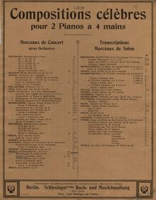 Partition Cover Page (color), Piano Concerto No.1, C major, Weber, Carl Maria von