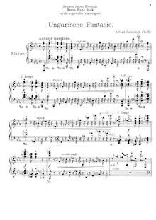 Partition complète, Ungarische Fantasie, Op.55, Grünfeld, Alfred