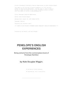 Penelope s English Experiences
