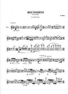 Partition complète, Recondito pour solo flûte, Basa, Nathaniel