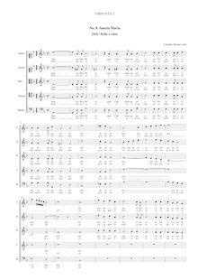 Partition Vocal score, Sancta Maria, Deh bella e cara, Monteverdi, Claudio