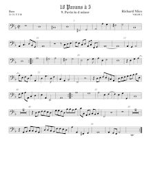 Partition viole de basse, pavanes pour 5 violes de gambe, Mico, Richard par Richard Mico