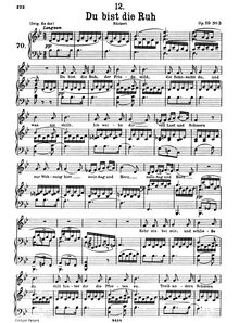 Partition complète (low voix), Du bist die Ruh, D.776 (Op.59 No.3) par Franz Schubert