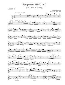 Partition violons I, Symphony No.19, C major, Rondeau, Michel