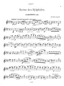 Partition clarinette , partie, Scènes des Sylphides, Op.66, Molbe, Heinrich