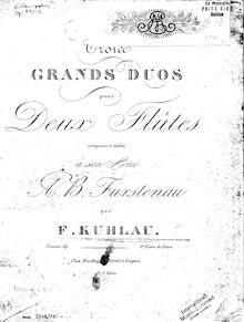 Partition No.1 (complete), No.2 (1st et 2nd mouvements seulement), 3 Grand duos pour 2 flûtes, Op.39