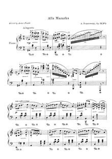 Partition No.3 - Alla Mazurka, Piano pièces, Op.39, Nemerovsky, Aleksandr