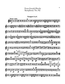 Partition trompette 1, 2 (C), Symphony No.82 en C major, “L’Ours”
