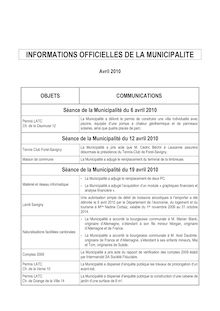 Télécharger (57 ko) -  INFORMATIONS OFFICIELLES DE LA MUNICIPALITE