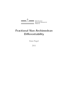 Fractional non-Archimedean differentiability [Elektronische Ressource] / vorgelegt von Enno Nagel