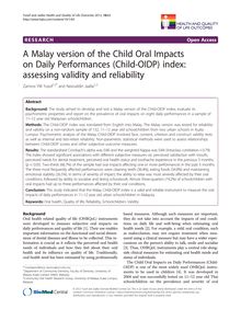 A Malay version of the Child Oral Impacts on Daily Performances (Child-OIDP) index: assessing validity and reliability