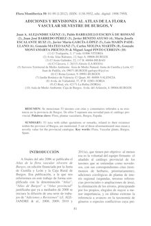 Adiciones y revisiones al Atlas de la flora vascular silvestre de Burgos, V