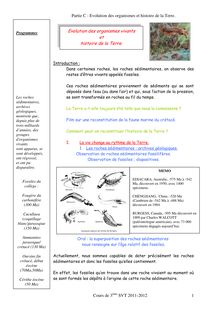 Evolution des organismes vivants et histoire de la Terre - SVT 3e 2011-2012