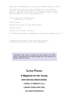 Little Folks (November 1884) - A Magazine for the Young