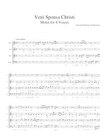 Partition complète, Veni sponsa Christi, Palestrina, Giovanni Pierluigi da