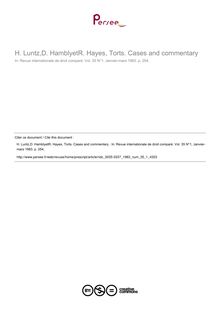 H. Luntz,D. HamblyetR. Hayes, Torts. Cases and commentary  - note biblio ; n°1 ; vol.35, pg 254-254