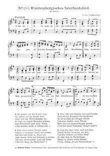 Partition de piano, Württembergisches Vaterlandslied, Lindpaintner, Peter Joseph von