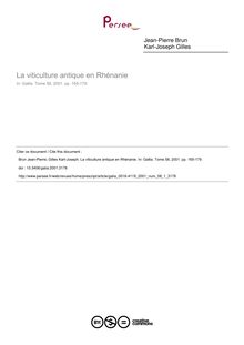 La viticulture antique en Rhénanie - article ; n°1 ; vol.58, pg 165-179