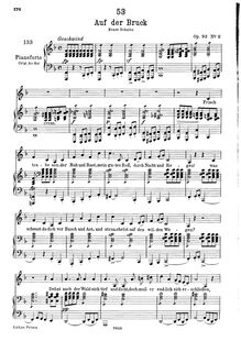 Partition 2nd version, transposition pour low voix (F major), Auf der Bruck/Auf der Brücke