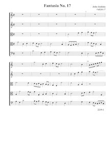 Partition Fantasia VdGS No.17 - partition complète (Tr Tr T T B), fantaisies pour 5 violes de gambe