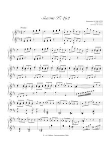 Partition Sonata K.492, 100 clavier sonates, Scarlatti, Domenico