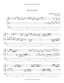 Partition complète, Toccata XIV per Organo, C major, Rossi, Michelangelo