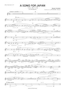 Partition E♭ Alto clarinette, A Song pour Japan, Verhelst, Steven