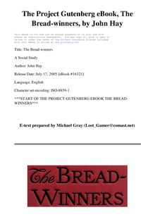 The Bread-winners - A Social Study