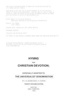 Hymns for Christian Devotion - Especially Adapted to the Universalist Denomination