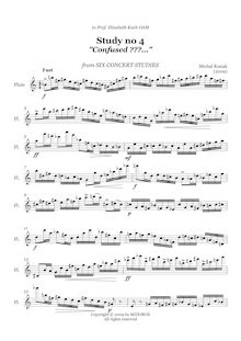 Partition No.4, Six Concert études pour flûte Solo, Rosiak, Michal