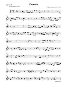 Partition Soprano 1 enregistrement , Fantasia, G minor, Simmes, William
