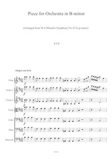 Partition compléte, Symphony No.25, G minor, Mozart, Wolfgang Amadeus