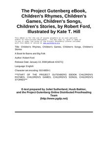 Children s Rhymes, Children s Games, Children s Songs, Children s Stories - A Book for Bairns and Big Folk