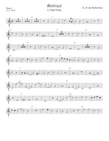 Partition viole de basse 1, octave aigu clef, 3 madrigaux, Palestrina, Giovanni Pierluigi da