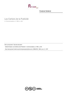 Les Cahiers de la Publicité  ; n°1 ; vol.2, pg 240-240