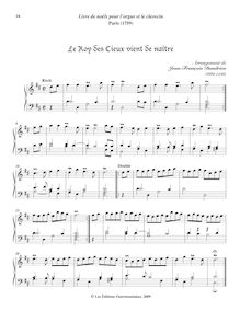 Partition Le Roy des Cieux vient de naître, Livre de noëls pour l’orgue et le clavecin