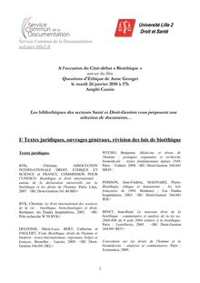 I/ Textes juridiques, ouvrages généraux, révision des lois de ...