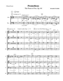 Partition chœur score, Prometheus, Le Poème du Feu, Op.60, Scriabin, Aleksandr