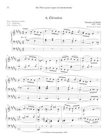 Partition , Élévation, Dix pièces pour orgue ou harmonium, Dubois, Théodore