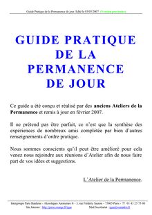 Téléchargement du guide - GUIDE PRATIQUE DE LA PERMANENCE DE JOUR